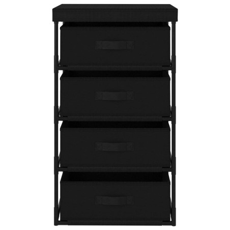 vidaXL Estante de almacenamiento 4 cestas de tela acero negro