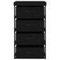 vidaXL Estante de almacenamiento 4 cestas de tela acero negro vidaXL Estante de almacenamiento 4 cestas de tela acero negro