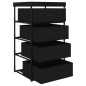 vidaXL Estante de almacenamiento 4 cestas de tela acero negro vidaXL Estante de almacenamiento 4 cestas de tela acero negro