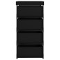 vidaXL Estante de almacenamiento 4 cestas de tela acero negro vidaXL Estante de almacenamiento 4 cestas de tela acero negro