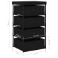vidaXL Estante de almacenamiento 4 cestas de tela acero negro vidaXL Estante de almacenamiento 4 cestas de tela acero negro