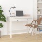 vidaXL Escritorio con cajones madera maciza de pino blanco 100x50x78cm vidaXL Escritorio con cajones madera maciza de pino blanco 100x50x78cm