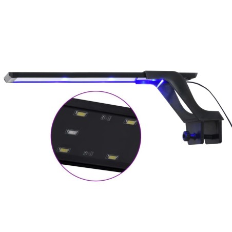 vidaXL Luz LED para acuario con abrazadera azul y blanco 35-55 cm