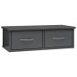 vidaXL Estante de cajones pared contrachapada gris brillo 60x26x18,5cm