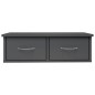 vidaXL Estante de cajones pared contrachapada gris brillo 60x26x18,5cm