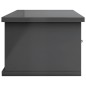 vidaXL Estante de cajones pared contrachapada gris brillo 60x26x18,5cm