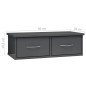 vidaXL Estante de cajones pared contrachapada gris brillo 60x26x18,5cm