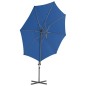 vidaXL Sombrilla voladiza con poste de acero azul celeste 300 cm vidaXL Sombrilla voladiza con poste de acero azul celeste 300 cm