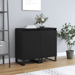 vidaXL Aparadores 2 uds madera de ingeniería negro 40x35x70 cm
