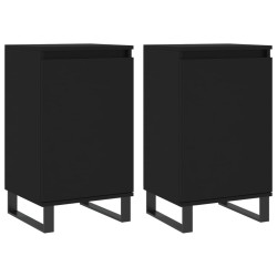 vidaXL Aparadores 2 uds madera de ingeniería negro 40x35x70 cm