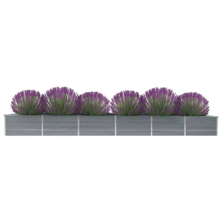 vidaXL Arriate de jardín de acero galvanizado gris 480x80x45 cm