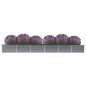 vidaXL Arriate de jardín de acero galvanizado gris 480x80x45 cm