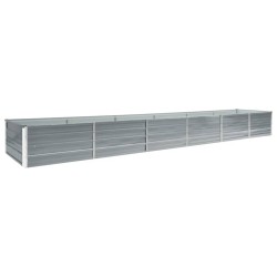 vidaXL Arriate de jardín de acero galvanizado gris 480x80x45 cm