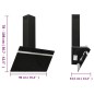 vidaXL Campana extractora pared acero y vidrio templado negro 90 cm vidaXL Campana extractora pared acero y vidrio templado negro 90 cm