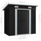 vidaXL Cobertizo para jardín de acero gris antracita vidaXL Cobertizo para jardín de acero gris antracita