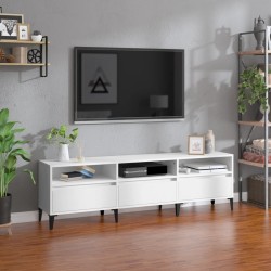vidaXL Mueble de TV madera contrachapada blanco 150x30x44,5 cm