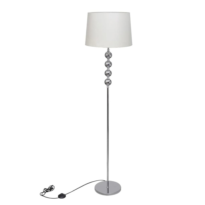 vidaXL Lámpara de pie pantalla y soporte alto 4 bolas adorno blanca vidaXL Lámpara de pie pantalla y soporte alto 4 bolas adorno blanca