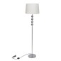 vidaXL Lámpara de pie pantalla y soporte alto 4 bolas adorno blanca vidaXL Lámpara de pie pantalla y soporte alto 4 bolas adorno blanca