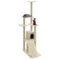 vidaXL Rascador para gatos con postes de sisal color crema 155 cm vidaXL Rascador para gatos con postes de sisal color crema 155 cm