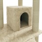 vidaXL Rascador para gatos con postes de sisal color crema 155 cm vidaXL Rascador para gatos con postes de sisal color crema 155 cm