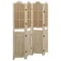 vidaXL Biombo de 4 paneles tela marrón 140x165 cm