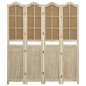 vidaXL Biombo de 4 paneles tela marrón 140x165 cm