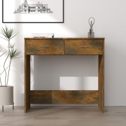 vidaXL Escritorio de madera contrachapada roble ahumado 80x40x75 cm