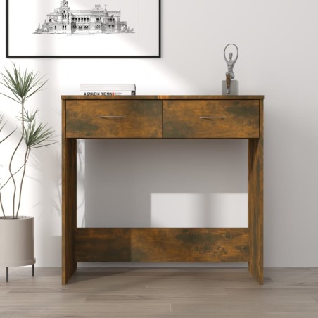 vidaXL Escritorio de madera contrachapada roble ahumado 80x40x75 cm