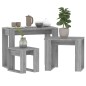 vidaXL Mesas apilables 3 pzas madera contrachapada color gris Sonoma vidaXL Mesas apilables 3 pzas madera contrachapada color gris Sonoma