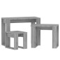 vidaXL Mesas apilables 3 pzas madera contrachapada color gris Sonoma vidaXL Mesas apilables 3 pzas madera contrachapada color gris Sonoma
