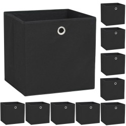 vidaXL Cajas de almacenaje 10 uds textil no tejido 32x32x32 cm negro