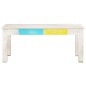 vidaXL Mesa de centro de madera de mango maciza blanca 110x60x45 cm vidaXL Mesa de centro de madera de mango maciza blanca 110x60x45 cm