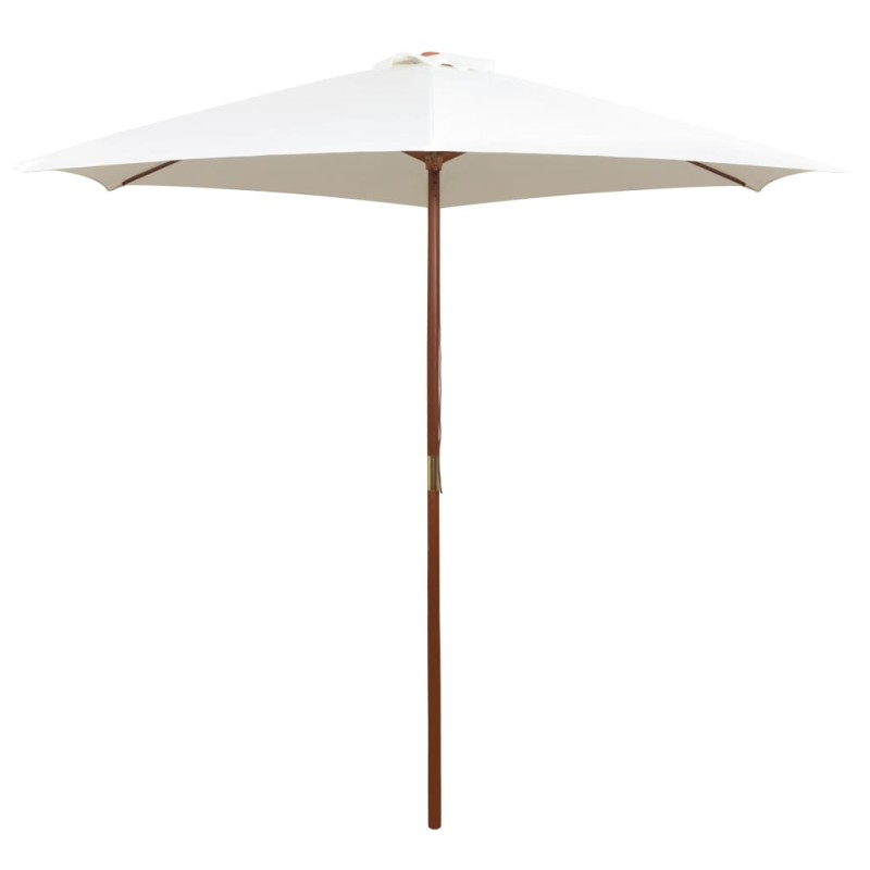 vidaXL Sombrilla con palo de madera blanco crema 270x270 cm vidaXL Sombrilla con palo de madera blanco crema 270x270 cm