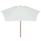 vidaXL Sombrilla con palo de madera blanco crema 270x270 cm vidaXL Sombrilla con palo de madera blanco crema 270x270 cm