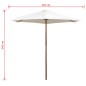 vidaXL Sombrilla con palo de madera blanco crema 270x270 cm vidaXL Sombrilla con palo de madera blanco crema 270x270 cm