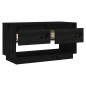 vidaXL Mueble de TV de madera maciza de pino negro 74x34x40 cm