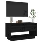 vidaXL Mueble de TV de madera maciza de pino negro 74x34x40 cm