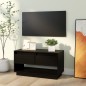 vidaXL Mueble de TV de madera maciza de pino negro 74x34x40 cm