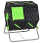 vidaXL Compostador giratorio doble cámara PP 63x60x74 cm 140 L vidaXL Compostador giratorio doble cámara PP 63x60x74 cm 140 L