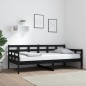 vidaXL Sofá cama madera maciza de pino negro 90x190 cm vidaXL Sofá cama madera maciza de pino negro 90x190 cm