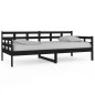 vidaXL Sofá cama madera maciza de pino negro 90x190 cm vidaXL Sofá cama madera maciza de pino negro 90x190 cm