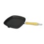 vidaXL Sartén parrilla de hierro fundido con mango de madera 20x20 cm