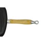 vidaXL Sartén parrilla de hierro fundido con mango de madera 20x20 cm