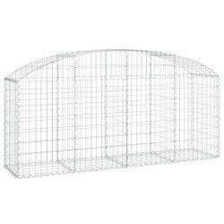 vidaXL Cesta de gaviones forma arco hierro galvanizado 200x50x80/100cm