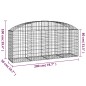 vidaXL Cesta de gaviones forma arco hierro galvanizado 200x50x80/100cm vidaXL Cesta de gaviones forma arco hierro galvanizado 200x50x80/100cm