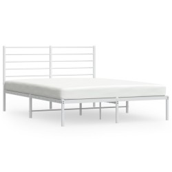 vidaXL Estructura de cama de metal con cabecero blanca 120x190 cm