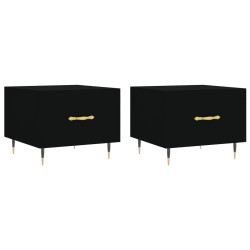 vidaXL Mesas de centro 2 uds madera de ingeniería negro 50x50x40 cm