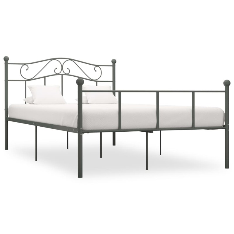 vidaXL Estructura de cama de metal gris 120x200 cm vidaXL Estructura de cama de metal gris 120x200 cm