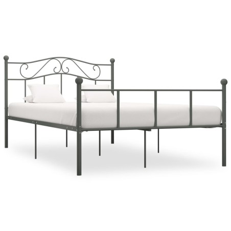 vidaXL Estructura de cama de metal gris 120x200 cm
