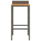 vidaXL Taburetes altos 2 uds madera de acacia y ratán sintético gris vidaXL Taburetes altos 2 uds madera de acacia y ratán sintético gris